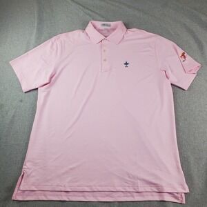 Cedarbrook golf Peter Millar Shirt Mens Large Pink Polo Short Sleeve Performance